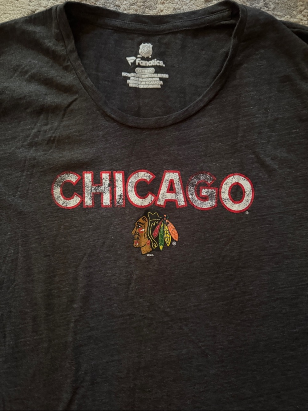 Fanatics Black Chicago Graphic Tee with Red Accents - Picture 2 of 6